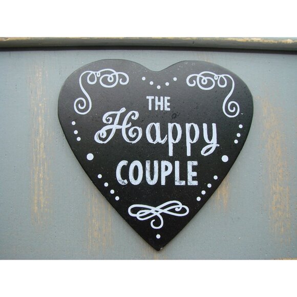 Distressed Wood Picture Frame Sage Green The Happy Couple 4X6 Photo Malden Int. - Picture 2 of 8